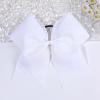 image:imageOAOLEER 32PCS 8 Large Cheer Hair Bows for Cheerleader Big Jumbo Black Cheering Hair Bows Ponytail Holder Elastic Band Handmade for Cheerleading College Sports BlackWhite
