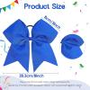 image:imageOAOLEER 32PCS 8 Large Cheer Hair Bows for Cheerleader Big Jumbo Black Cheering Hair Bows Ponytail Holder Elastic Band Handmade for Cheerleading College Sports BlackBlue