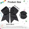 image:imageOAOLEER 32PCS 8 Large Cheer Hair Bows for Cheerleader Big Jumbo Black Cheering Hair Bows Ponytail Holder Elastic Band Handmade for Cheerleading College Sports BlackBlack