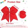 image:imageOAOLEER 32PCS 8 Large Cheer Hair Bows for Cheerleader Big Jumbo Black Cheering Hair Bows Ponytail Holder Elastic Band Handmade for Cheerleading College Sports BlackRed