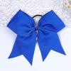 image:imageOAOLEER 32PCS 8 Large Cheer Hair Bows for Cheerleader Big Jumbo Black Cheering Hair Bows Ponytail Holder Elastic Band Handmade for Cheerleading College Sports BlackBlue