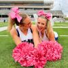 image:imageOAOLEER 32PCS 8 Large Cheer Hair Bows for Cheerleader Big Jumbo Black Cheering Hair Bows Ponytail Holder Elastic Band Handmade for Cheerleading College Sports BlackPink