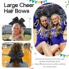 image:imageOAOLEER 32PCS 8 Large Cheer Hair Bows for Cheerleader Big Jumbo Black Cheering Hair Bows Ponytail Holder Elastic Band Handmade for Cheerleading College Sports BlackBlack