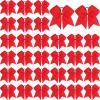 image:imageOAOLEER 32PCS 8 Large Cheer Hair Bows for Cheerleader Big Jumbo Black Cheering Hair Bows Ponytail Holder Elastic Band Handmade for Cheerleading College Sports BlackRed