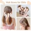 image:imageOAOLEER 6PCS Hair Bows for Girls Bow Hair Clips for Girls Ribbon With Alligator Clips Girl Hair Accessories for Kids Teen Back to School PinkBlueYellowBeige Series