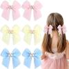 image:imageOAOLEER 6PCS Hair Bows for Girls Bow Hair Clips for Girls Ribbon With Alligator Clips Girl Hair Accessories for Kids Teen Back to School PinkBlueYellowPinkBlueYellow