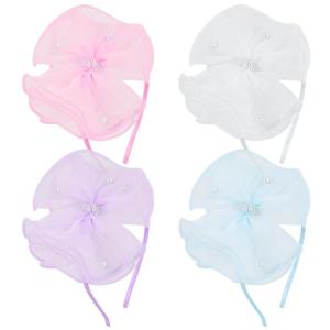 image:imageOAOLEER 4 PCS Headbands for GirlsTulle Hairband with Pearl Girls Hair Accessories for Birthday Party Proms