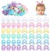 image:imageOAOLEER 48PCS Baby Hair Ties Toddler Hair Ties No Damage with Flower Soft Elastic Ponytail Holders Hair Accessories for Thick Hair Infants Baby Toddlers Little Girls 1 Inch