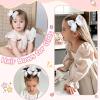 image:image2PCS Oaoleer Layered Grosgrain Ribbon Alligator Hair Clips 45inch Barrettes for Girls Infants Toddlers Kids and Teens WhiteWhite