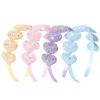 image:imageOAOLEER 4 PCS Heart Headbands for GirlsGlitter Girls Hairbands Sparkly Hair Accessories for Birthday Party PromsHeart