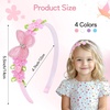 image:imageOAOLEER 4PCS Headband for Girls Heart Head BandsFlower Headbands Floral Hair Bands Non Slip Hoops Accessories for Girls Toddlers Kids Teens ChildrenButterfly Headbands 1 Count Pack of 4
