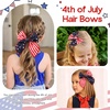 image:imageOAOLEER 4th of July American Flag Hair Bow Clips Blue White Red Grosgrain Ribbon Alligator Bow Kids Girls Women Hair Accessories For Party Supplies Red White BlueRed White Blue