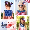 image:imageOAOLEER 4th of July American Flag Hair Bow Clips Blue White Red Grosgrain Ribbon Alligator Bow Kids Girls Women Hair Accessories For Party Supplies Red White BlueBlue White RedB