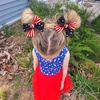 image:imageOAOLEER 4th of July American Flag Hair Bow Clips Blue White Red Grosgrain Ribbon Alligator Bow Kids Girls Women Hair Accessories For Party Supplies Red White BlueRed White Blue