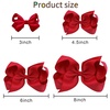 image:imageOaoleer 8PCS Hair Bows for Girls Green Grosgrain Ribbon Boutique Bow Alligator Clips Hair Accessories for Toddlers Little Girls Kids 8inch 6inch 45inch 3inch in PairRed