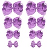 image:imageOaoleer 8PCS Hair Bows for Girls Green Grosgrain Ribbon Boutique Bow Alligator Clips Hair Accessories for Toddlers Little Girls Kids 8inch 6inch 45inch 3inch in PairPurple