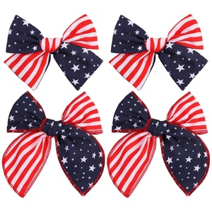 image:imageOAOLEER 4th of July American Flag Hair Bow Clips Blue White Red Grosgrain Ribbon Alligator Bow Kids Girls Women Hair Accessories For Party Supplies Red White BlueRed White Blue