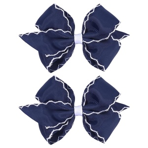 image:imageOAOLEER 5 2PCS Hair Bows for Girls Purple Grosgrain Ribbon Bows Hair Alligator Clips Hair Accessories for Girls Infants Toddlers Kids Teens Children PurpleNavy