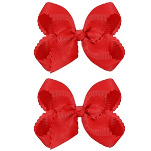image:imageOaoleer 2 PCS Hair Bows for Girls Red Grosgrain Ribbon Bow Alligator Clip Hair Accessories for Girls Infants Toddlers Kids Teens Children RedRed