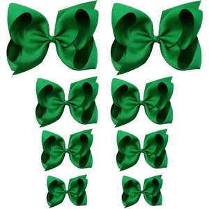 image:imageOaoleer 8PCS Hair Bows for Girls Green Grosgrain Ribbon Boutique Bow Alligator Clips Hair Accessories for Toddlers Little Girls Kids 8inch 6inch 45inch 3inch in PairGreen