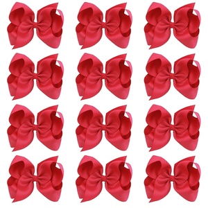image:imageOaoleer 8PCS Hair Bows for Girls Green Grosgrain Ribbon Boutique Bow Alligator Clips Hair Accessories for Toddlers Little Girls Kids 8inch 6inch 45inch 3inch in PairRed