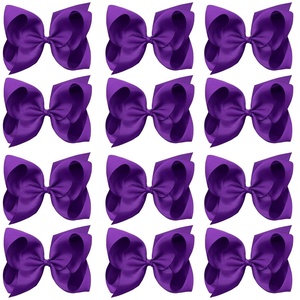image:imageOaoleer 8PCS Hair Bows for Girls Green Grosgrain Ribbon Boutique Bow Alligator Clips Hair Accessories for Toddlers Little Girls Kids 8inch 6inch 45inch 3inch in PairPurple