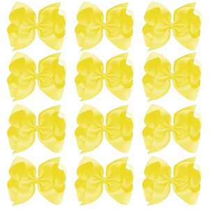 image:imageOaoleer 8PCS Hair Bows for Girls Green Grosgrain Ribbon Boutique Bow Alligator Clips Hair Accessories for Toddlers Little Girls Kids 8inch 6inch 45inch 3inch in PairYellow