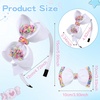 image:imageOAOLEER 1 PCS White Bow Headbands for Girls with 2 PCS Pink Hair Bow ClipsCandy Tulle Hairbands Girls Hair Accessories for Birthday Party Proms