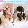 image:imageOAOLEER 1 PCS White Bow Headbands for Girls with 2 PCS Pink Hair Bow ClipsCandy Tulle Hairbands Girls Hair Accessories for Birthday Party Proms