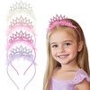 image:imageOAOLEER 4 PCS Princess Crown Headbands for Girls Glitter Head band Rhinestone Tulle Hairbands for Toddler Tiara Crown Hair Accessories for Birthday Party Proms