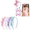 image:imageOAOLEER 1 PCS Pink Bow Headbands for Girls with 2 PCS Pink Hair Bow ClipsCandy Tulle Hairbands Girls Hair Accessories for Birthday Party Proms