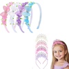 image:imageOAOLEER 4 PCS Princess Crown Headbands for Girls Flower Butterfly Head bandsRhinestone Tulle Hairbands for Girls Toddler Tiara Crown Hair Accessories for Birthday Party Proms