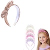 image:imageOAOLEER 4 PCS Princess Crown Headbands for Girls Glitter Head band Rhinestone Tulle Hairbands for Toddler Tiara Crown Hair Accessories for Birthday Party Proms