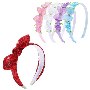 image:imageOAOLEER Headband for Girls Glitter Headband Flower Headbands Floral Hair Bands Hoops Accessories for Girls Toddlers Kids