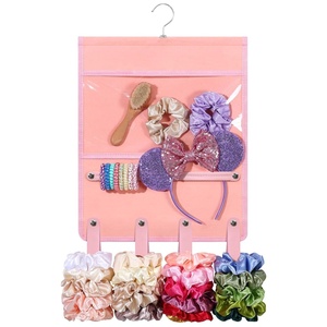 image:imageOAOLEER Scrunchies Holder Hanger Hair Ties Organizer Hair Accessories Bow Clips Organizer for Girls Women Wall Hanging for Girl Room and Nursery Decor