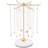 image:imageOAOLEER Necklace Holder Display Rotating Jewelry Stand Gold Metal Necklace Organizer Hanging Jewelry Display for Vendors Bracelet Keychain Storage for WomenGirls