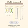 image:imageOAOLEER Necklace Holder Display Rotating Jewelry Stand Gold Metal Necklace Organizer Hanging Jewelry Display for Vendors Bracelet Keychain Storage for WomenGirls
