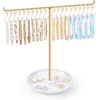 image:imageOAOLEER Necklace Holder Display Rotating Jewelry Stand Gold Metal Necklace Organizer Hanging Jewelry Display for Vendors Bracelet Keychain Storage for WomenGirls