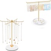 image:imageOAOLEER Necklace Holder Display Rotating Jewelry Stand Gold Metal Necklace Organizer Hanging Jewelry Display for Vendors Bracelet Keychain Storage for WomenGirls