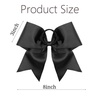 image:image16PCS 8 Large Cheer Hair Bows Ponytail Holder Elastic Band Handmade for Cheerleading Teen Girls College Sports Royal blueRed 1 Count Pack of 16Black
