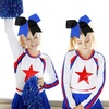 image:image16PCS 8 Large Cheer Hair Bows Ponytail Holder Elastic Band Handmade for Cheerleading Teen Girls College Sports Royal blueRed 1 Count Pack of 16BlackRoyal