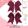 image:image16PCS 8 Large Cheer Hair Bows Ponytail Holder Elastic Band Handmade for Cheerleading Teen Girls College Sports Royal blueRed 1 Count Pack of 16Maroon