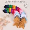 image:image16PCS 8 Large Cheer Hair Bows Ponytail Holder Elastic Band Handmade for Cheerleading Teen Girls College Sports Royal blueRed 1 Count Pack of 16Multicolored