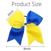 image:image16PCS 8 Large Cheer Hair Bows Ponytail Holder Elastic Band Handmade for Cheerleading Teen Girls College Sports Royal blueRed 1 Count Pack of 16Royal BlueYellow