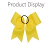 image:image16PCS 8 Large Cheer Hair Bows Ponytail Holder Elastic Band Handmade for Cheerleading Teen Girls College Sports Royal blueRed 1 Count Pack of 16Yellow