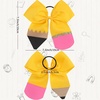 image:imageBack to School Pencil Hair Bows Oaoleer 6PCS Grosgrain Ribbon Yellow Decorations for Girls Toddlers Kids Grades K5Pencil Bows Elastic Band