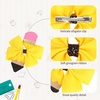 image:imageBack to School Pencil Hair Bows Oaoleer 6PCS Grosgrain Ribbon Yellow Decorations for Girls Toddlers Kids Grades K5Pencil Pinwheel Bows Clips