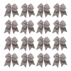 image:image16PCS 8 Large Cheer Hair Bows Ponytail Holder Elastic Band Handmade for Cheerleading Teen Girls College Sports Royal blueRed 1 Count Pack of 16Gray