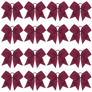 image:image16PCS 8 Large Cheer Hair Bows Ponytail Holder Elastic Band Handmade for Cheerleading Teen Girls College Sports Royal blueRed 1 Count Pack of 16Maroon