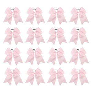 image:image16PCS 8 Large Cheer Hair Bows Ponytail Holder Elastic Band Handmade for Cheerleading Teen Girls College Sports Royal blueRed 1 Count Pack of 16Pink